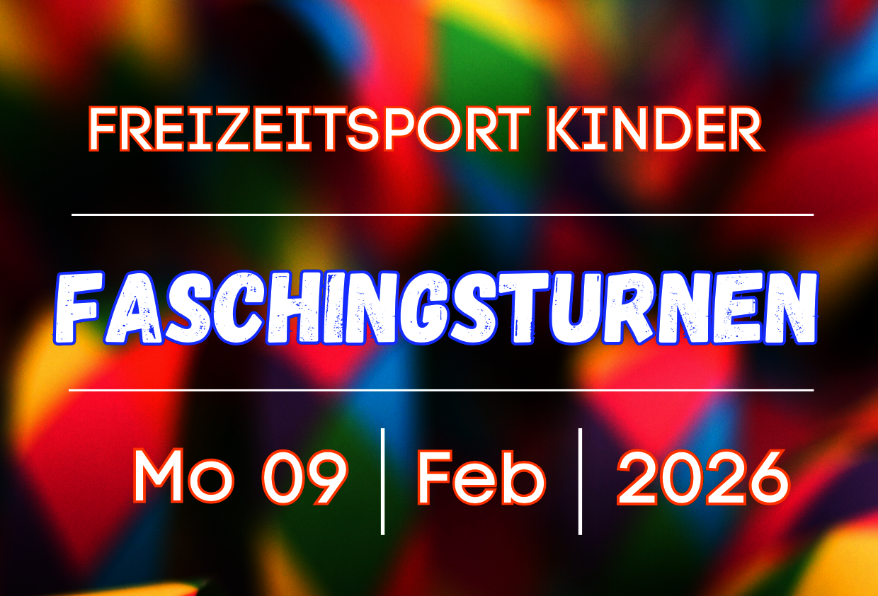 Am 09.Februar lädt der Kinder-Freizeitsport zum Faschingsturnen ein!